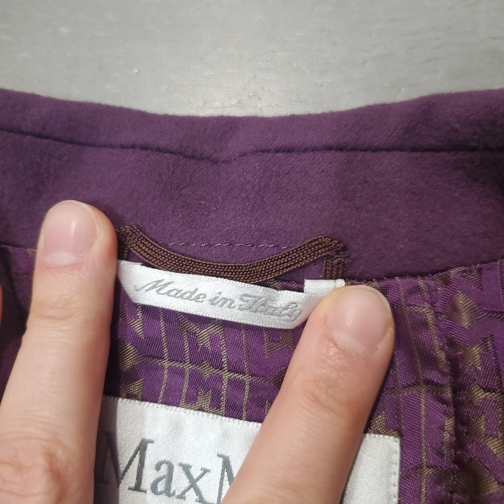 MaxMara Purple Wool Women's Long Sleeve Blazer. Size 14. Made In Italy. - Picture 4 of 13